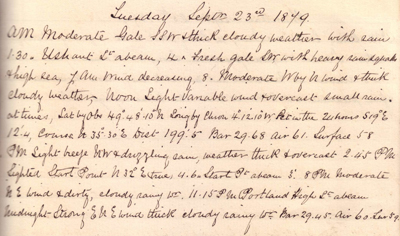 23 September 1879 journal entry